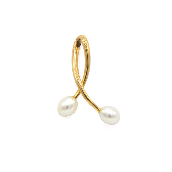 14k Yellow Gold Pearl Slide Pendant